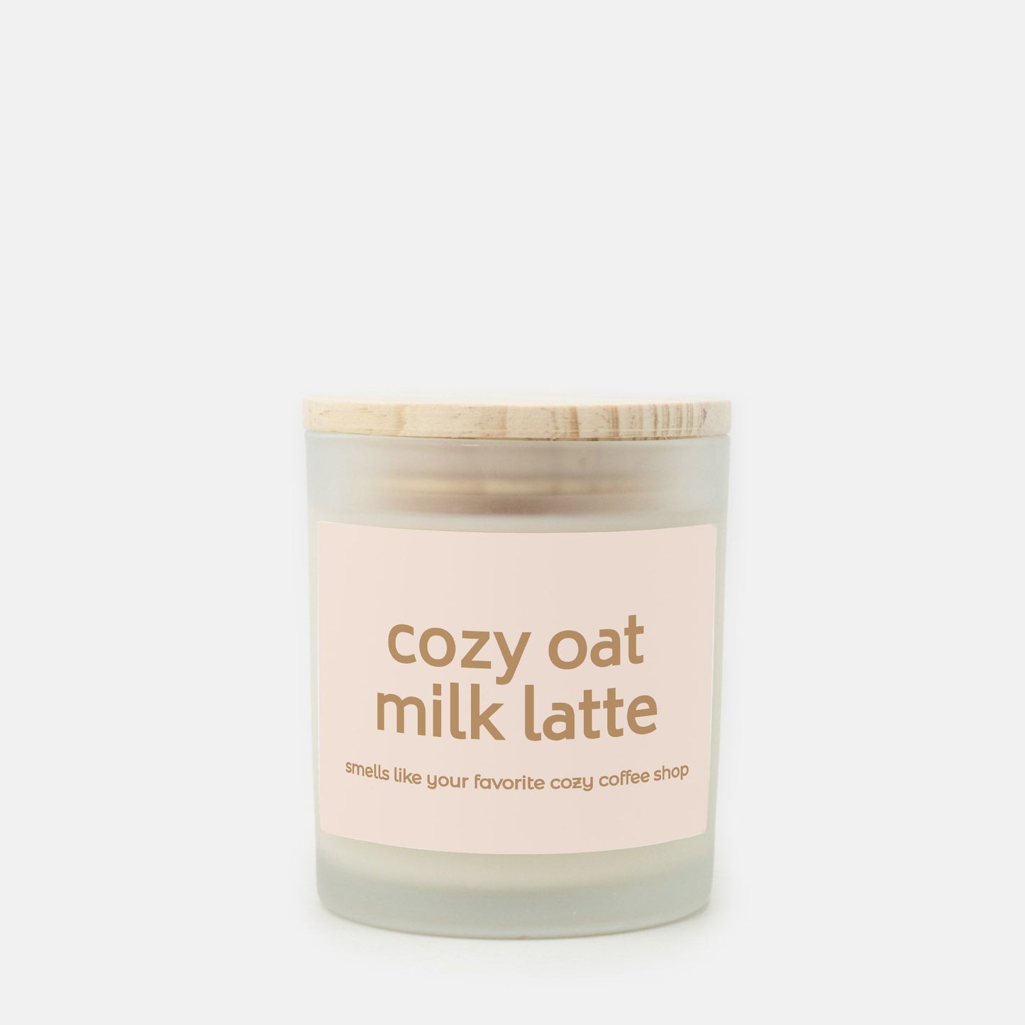 Cozy Oat Milk Latte Candle Frosted Glass (Hand Poured 11 oz)