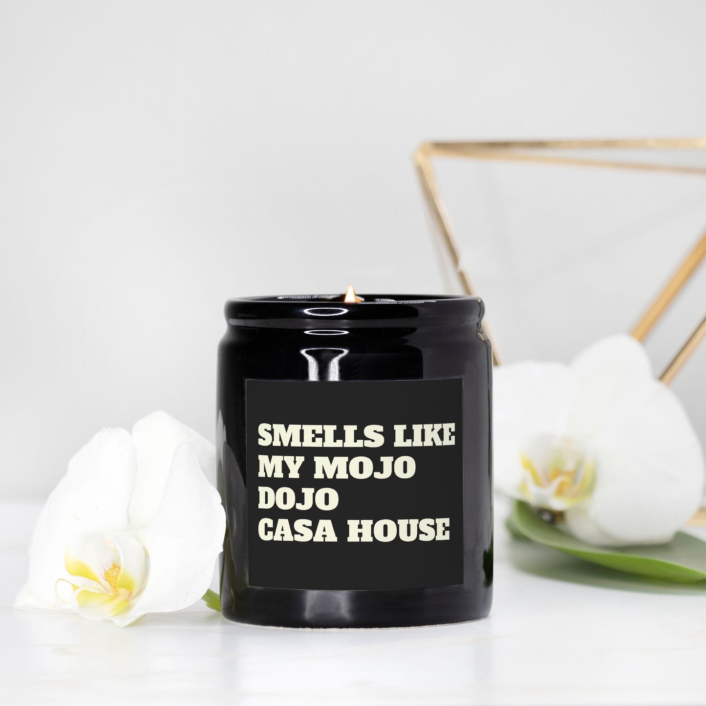 Smells like Mojo Dojo Casa House Candle Ceramic 8oz (Black)