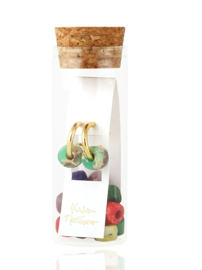 Huggie Hoop Earrings with Gemstone Fun Pack
