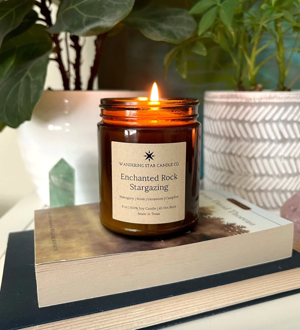 Enchanted Rock Stargazing | Mahogany, Musk, Geranium & Campfire Soy Candle