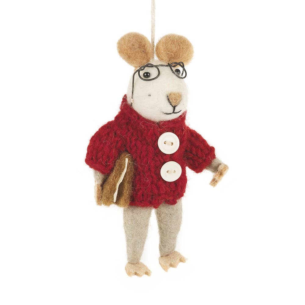 Handmade Felt Charlie Mouse Hanging Decoration