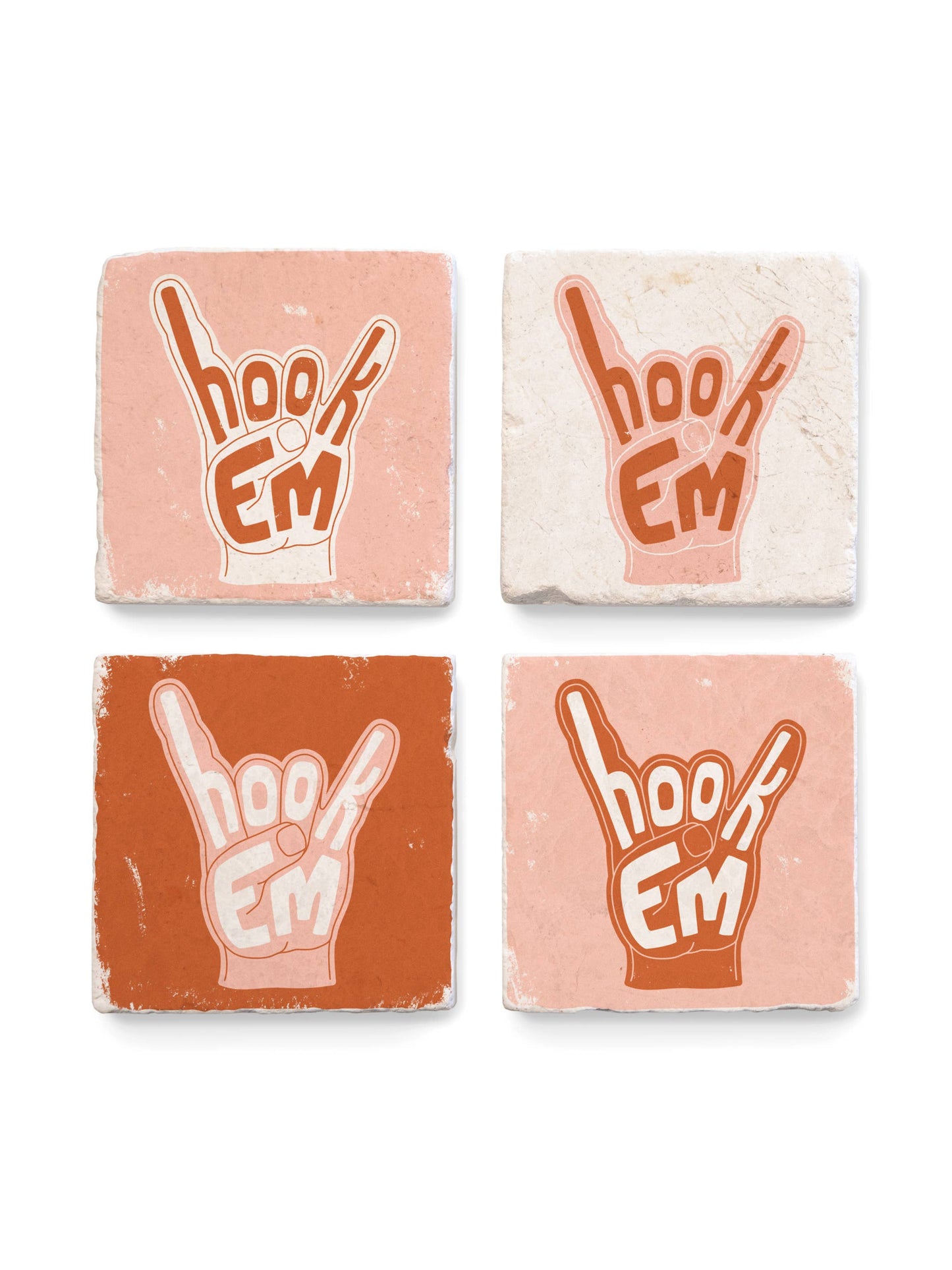 Hook 'em UT Austin Illustration - Coaster Set