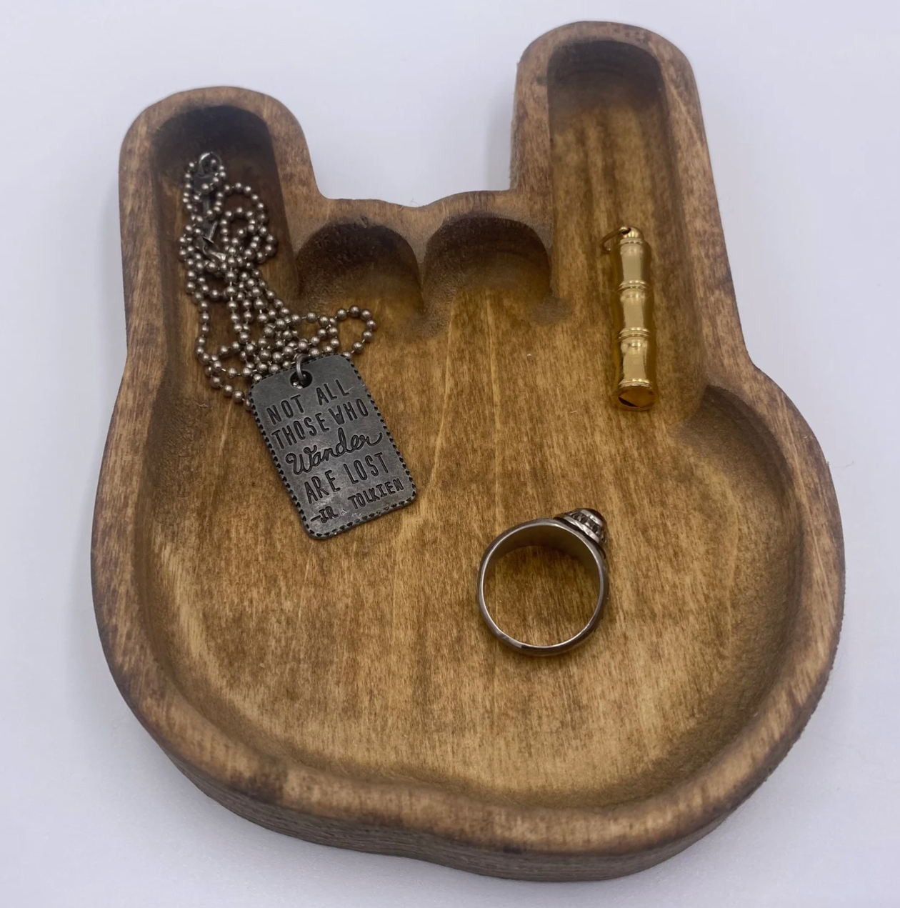 University of Texas Longhorns “Hook ‘Em” Horns Hand Sign Wood Carved Tray