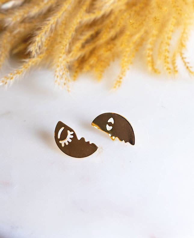 Winking Face Earrings