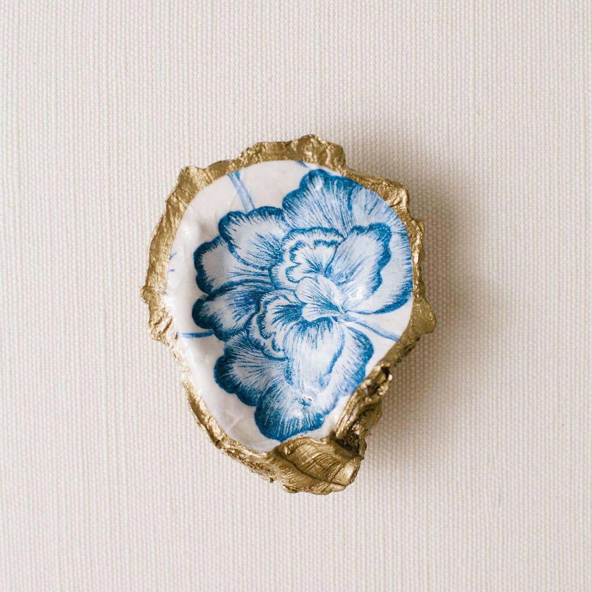 Indigo Decoupage Oyster Ring Dish