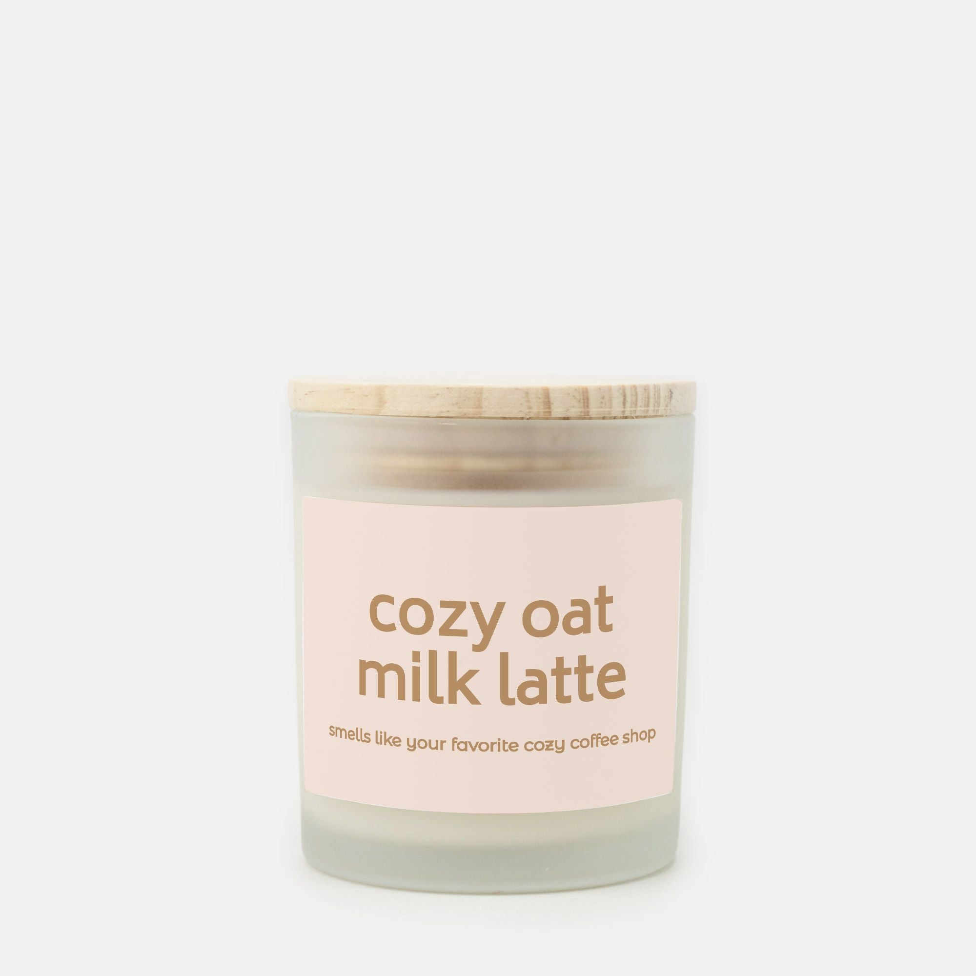 Cozy Oat Milk Latte Candle Frosted Glass (Hand Poured 11 oz)