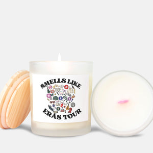 Smells Like Eras Candle Frosted (Pink Wick) Glass