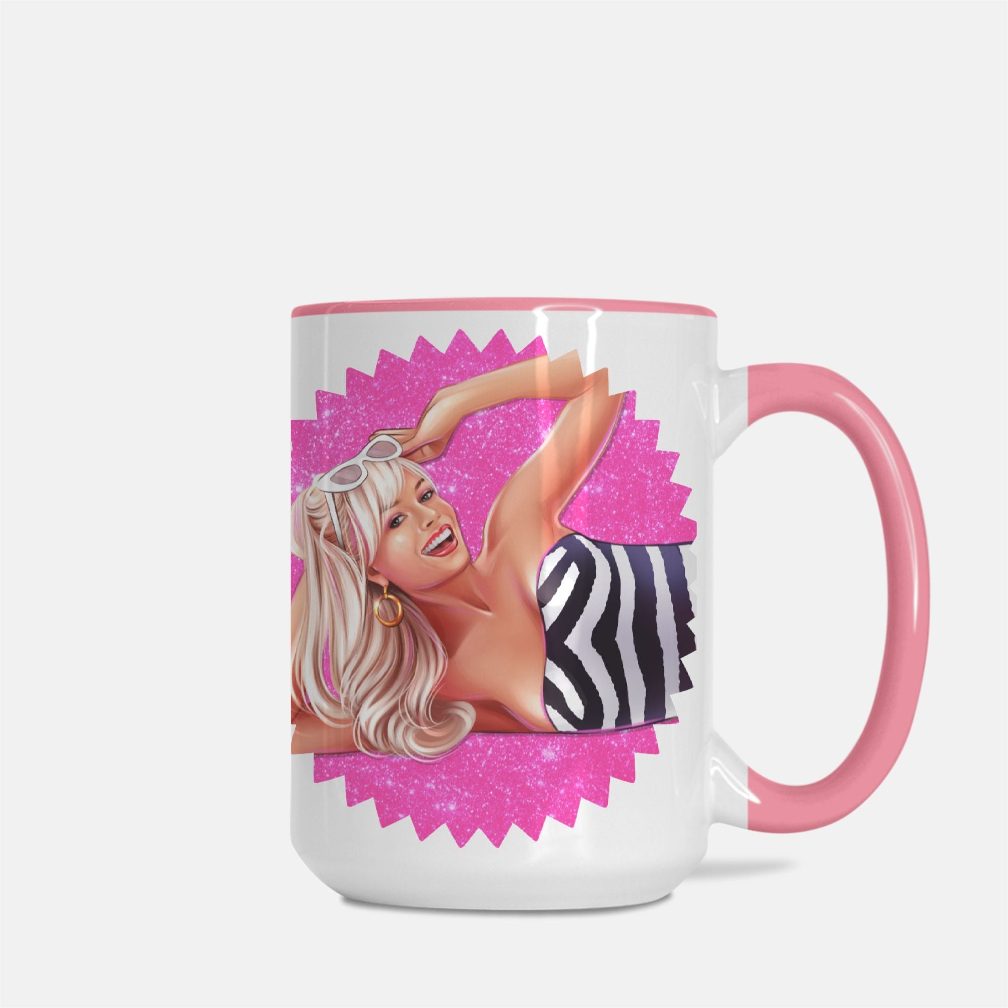 Barbie Mug Deluxe 15oz. (Pink + White)
