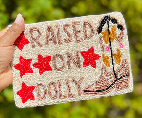 Raised on Dolly Boot Beaded Pouch