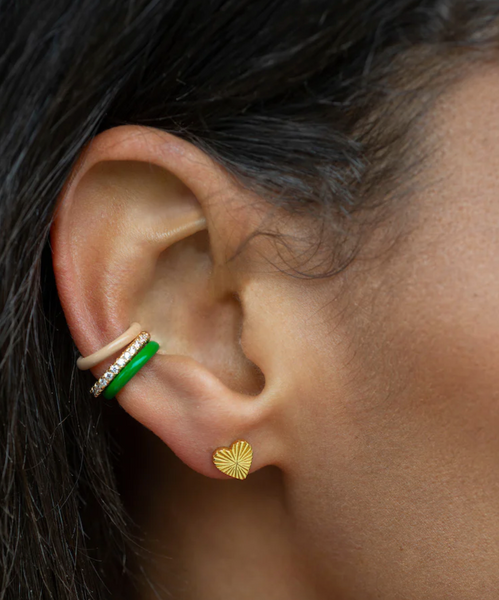 Palette Enamel Ear Cuff (Green)