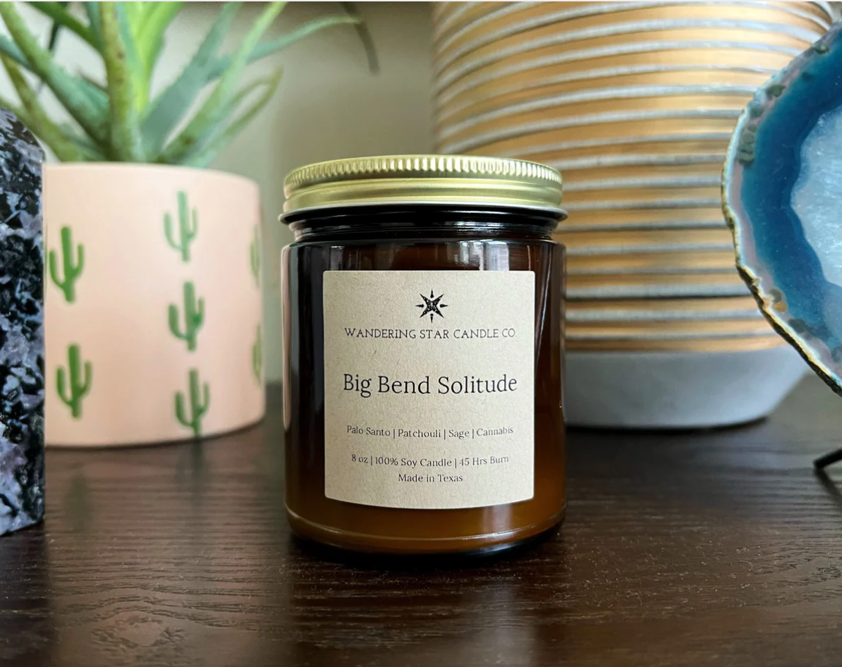 Big Bend Solitude | Palo Santo, Patchouli, Sage & Cannabis Flower Soy Candle