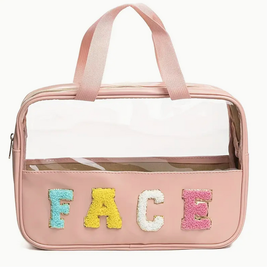 Varsity Letter Clear Make Up Bag