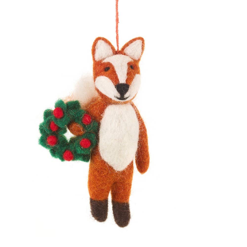 Handmade Felt Biodegradable Christmas Finley Festive Fox