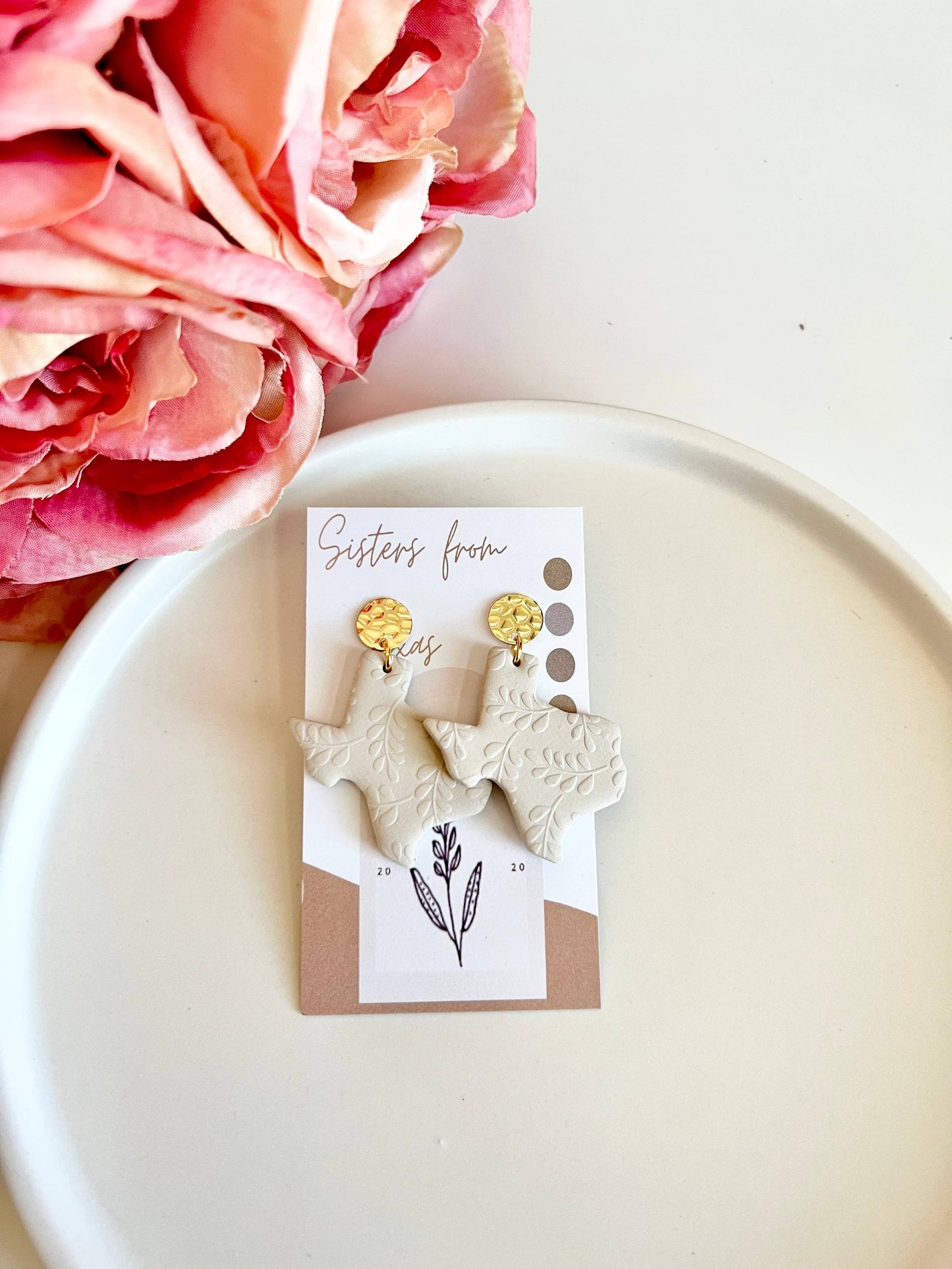 Beige Texas Earrings