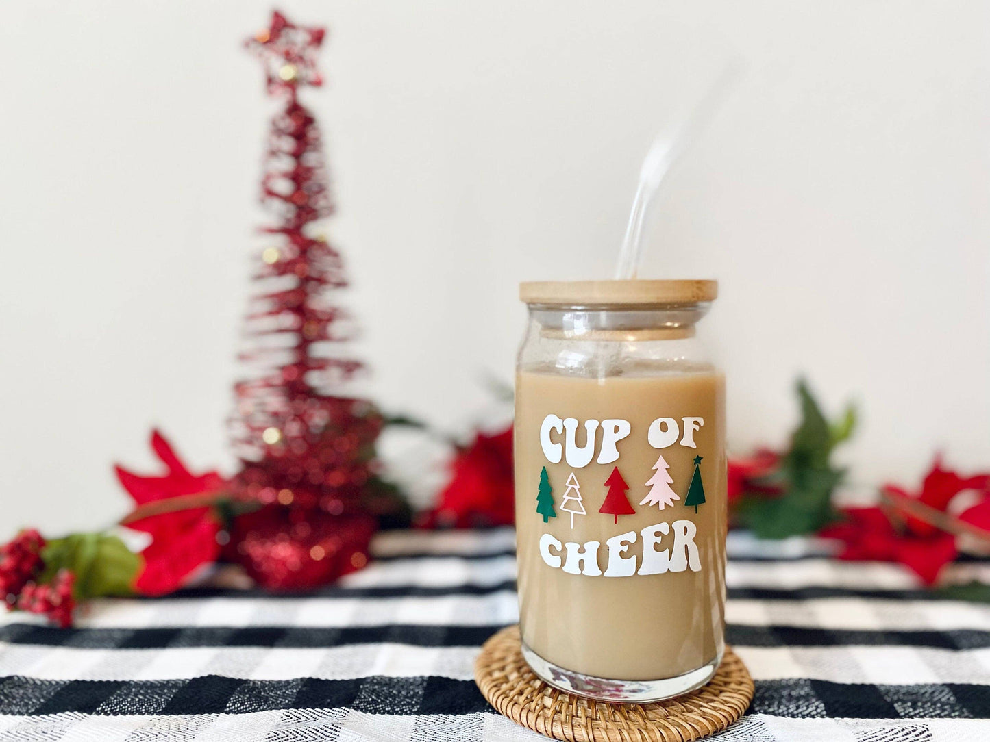 Cup of Cheer Christmas Can Glass