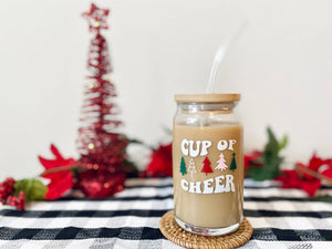 Cup of Cheer Christmas Can Glass