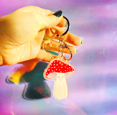Mushroom Acrylic Keychain