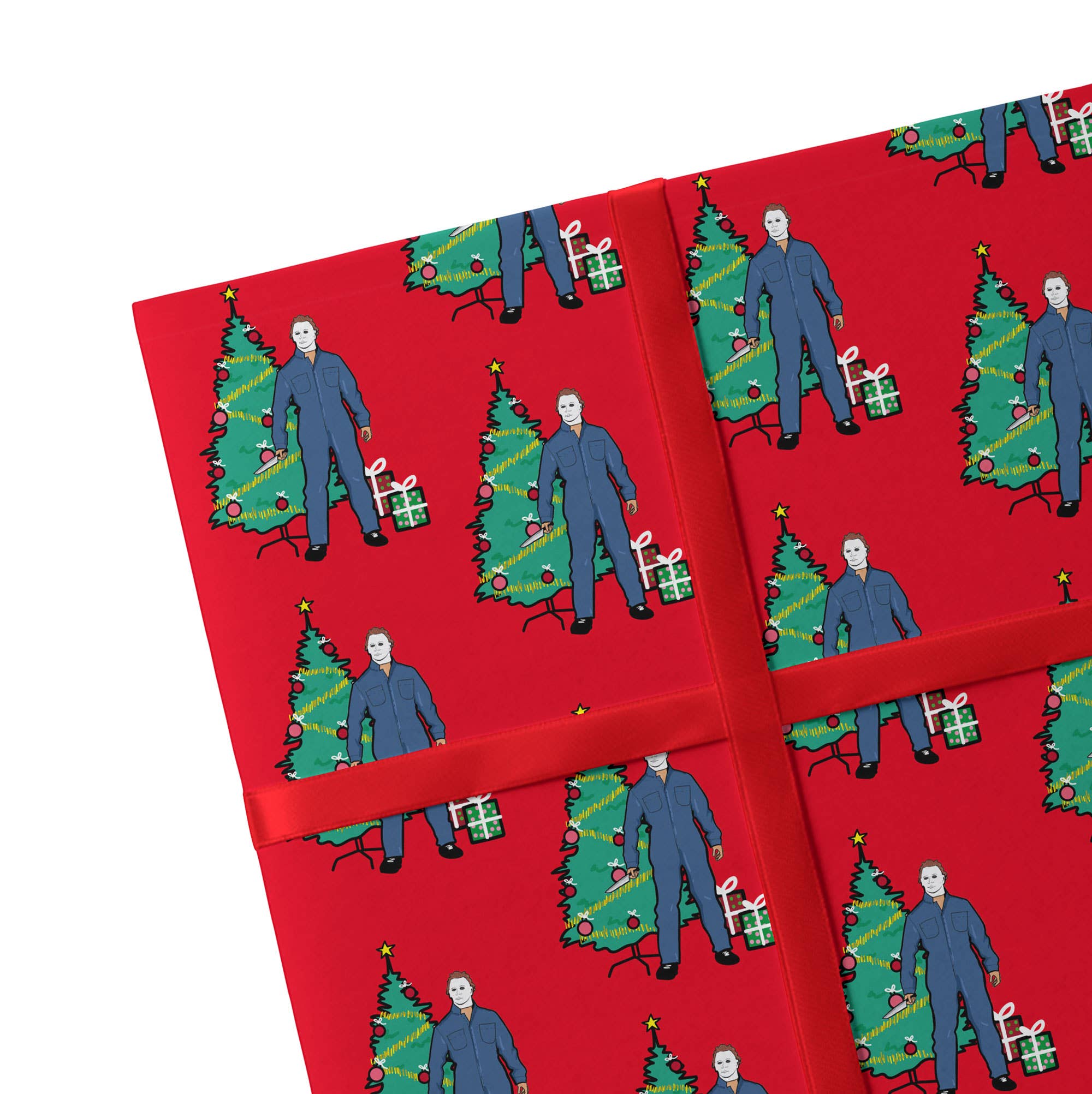 2 Sheets Michael Myers Christmas Wrapping Paper