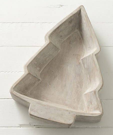 Dough Bowl Tree White Wash Small