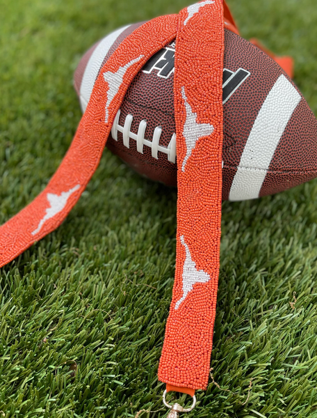Texas Football Clear Bags with Beaded Straps