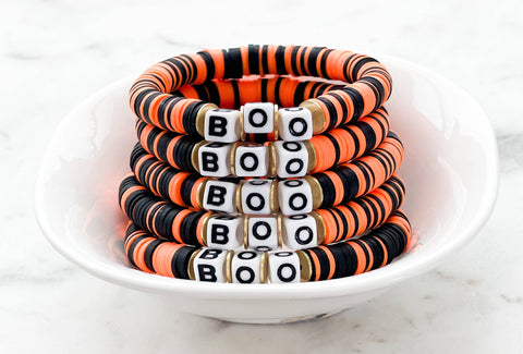 Heishi Color Pop Bracelet "Black&Orange Multi(BOO)"