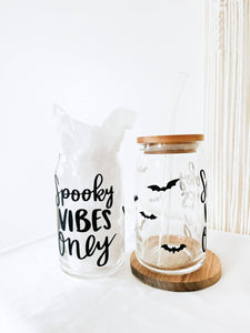 Spooky Vibes Only Halloween / Fall Beer Can Glass 16oz