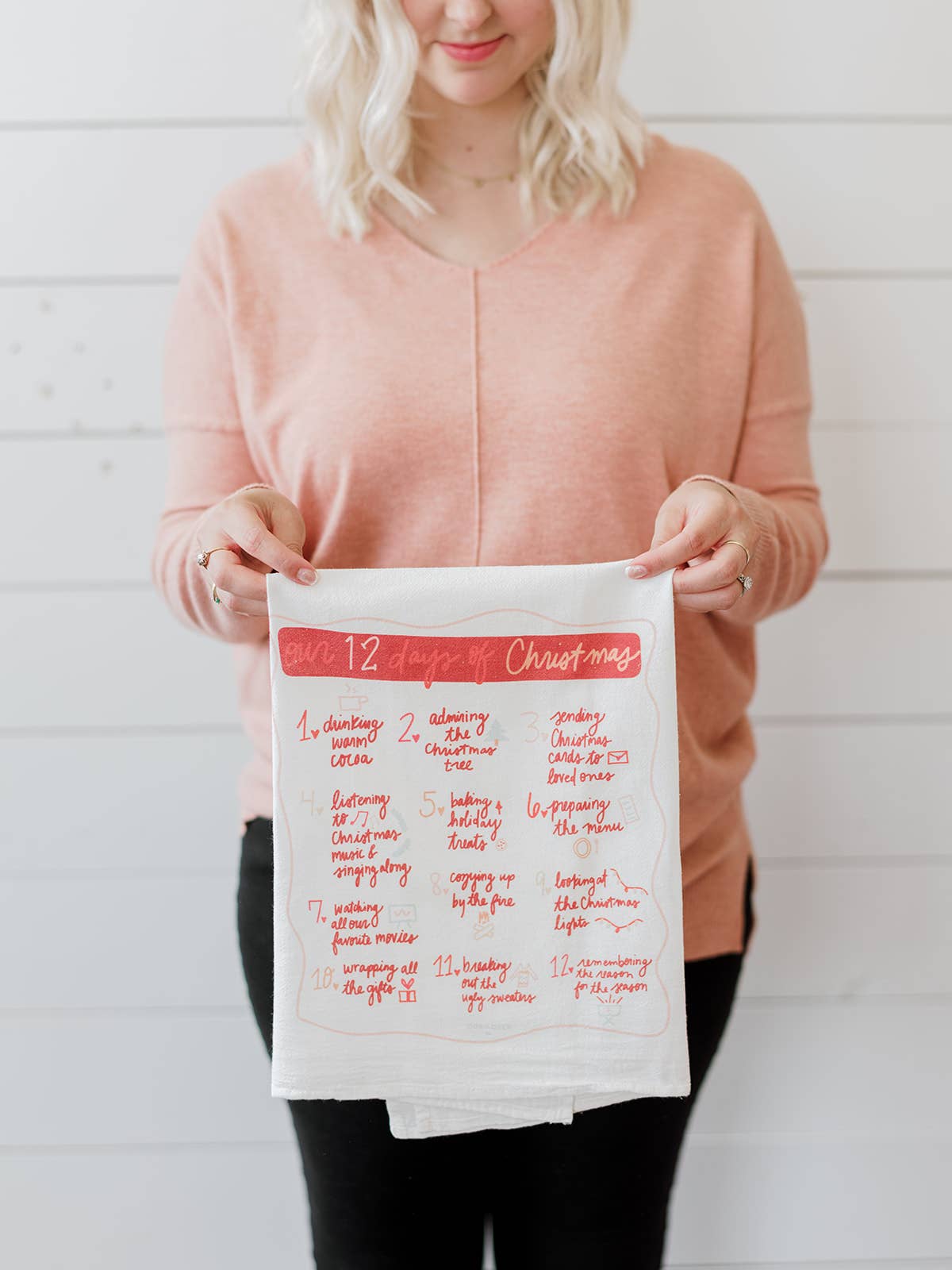 12 Days of Christmas Flour Sack Towel