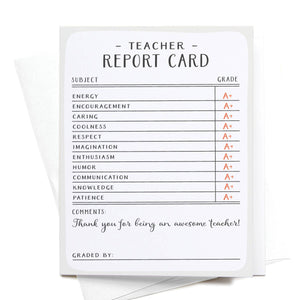 Teacher Report Card Greeting Card
