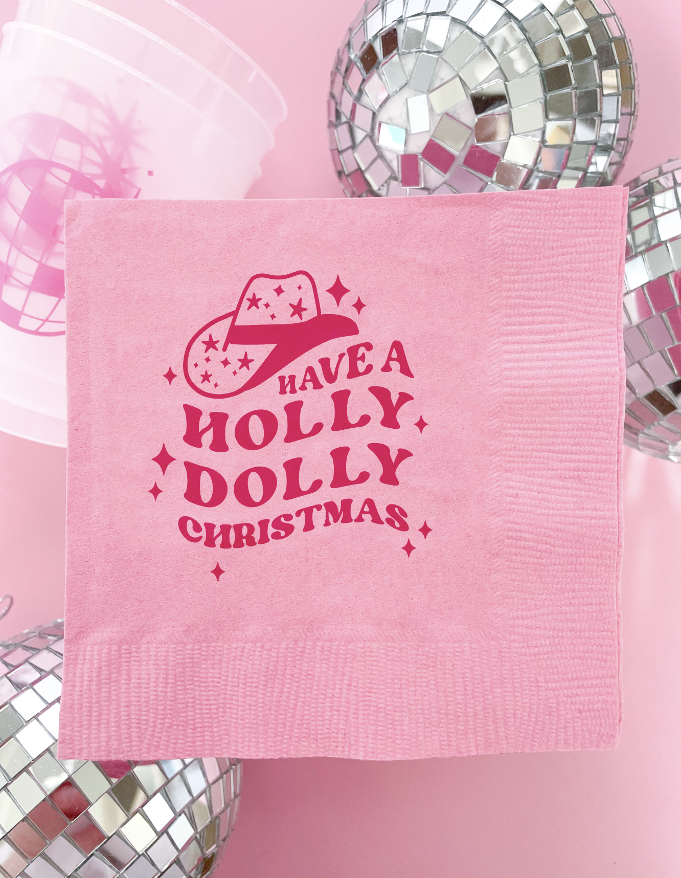 Cowgirl Holly Dolly Christmas Napkins