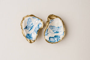 Decoupage Oyster Jewelry Dish with Butterfly Art