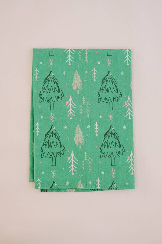 Full Pattern Winter Trees | Christmas Holiday Flour Sack Towel