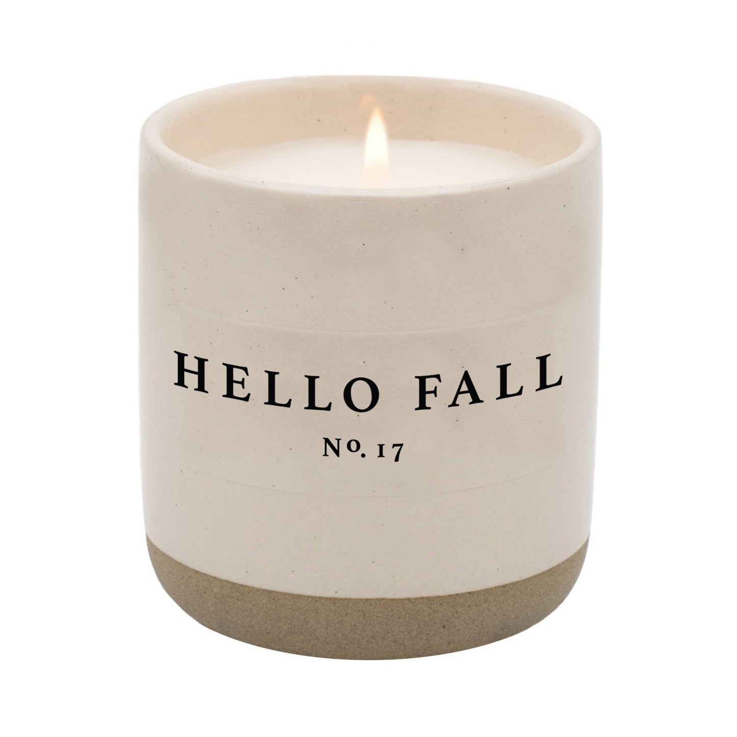 Hello Fall Soy Candle - Cream Stoneware Jar - 12 oz