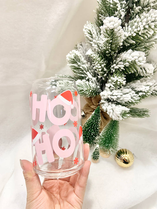 HO HO HO 16 oz Glass Cup