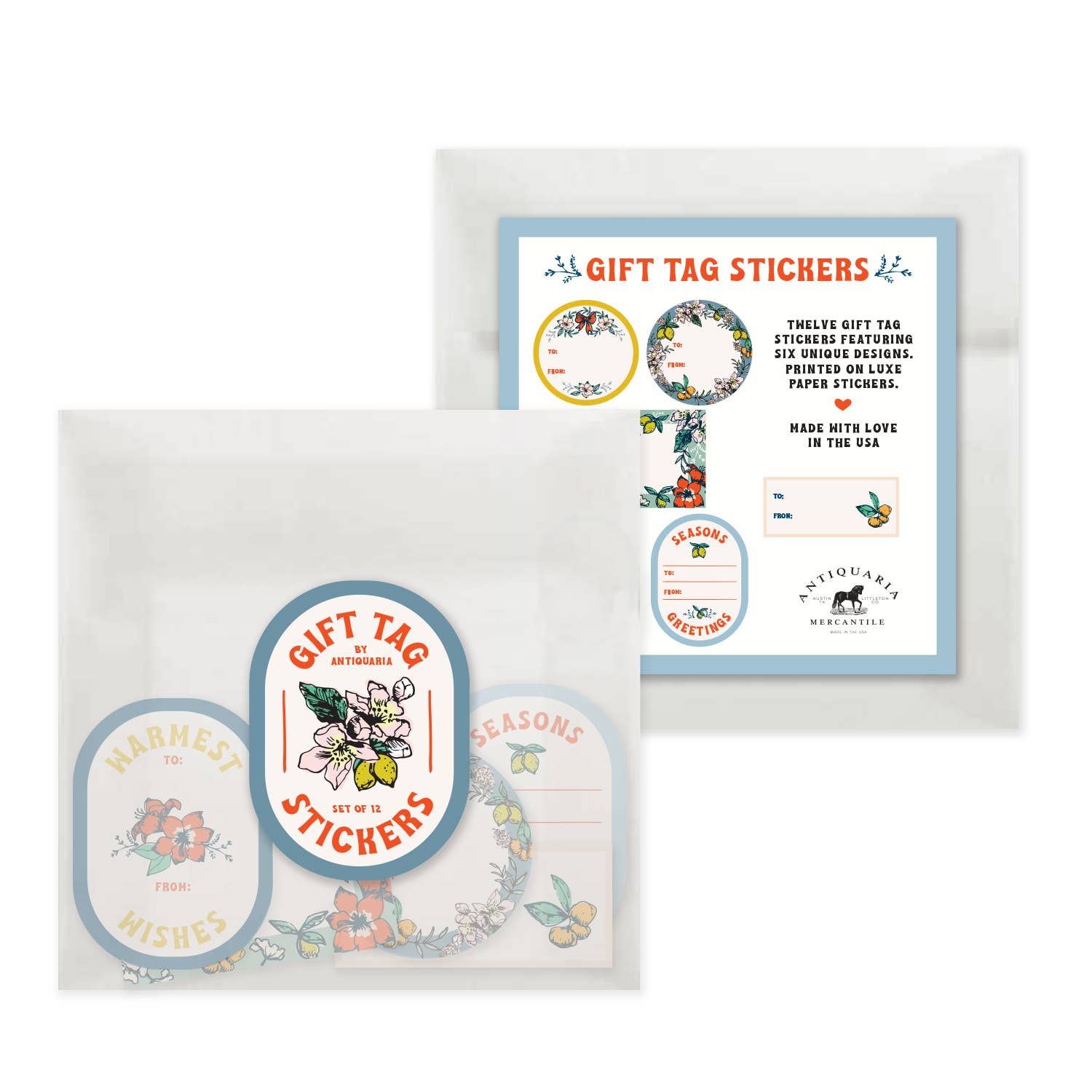 Gift Tag Stickers: Winter Citrus