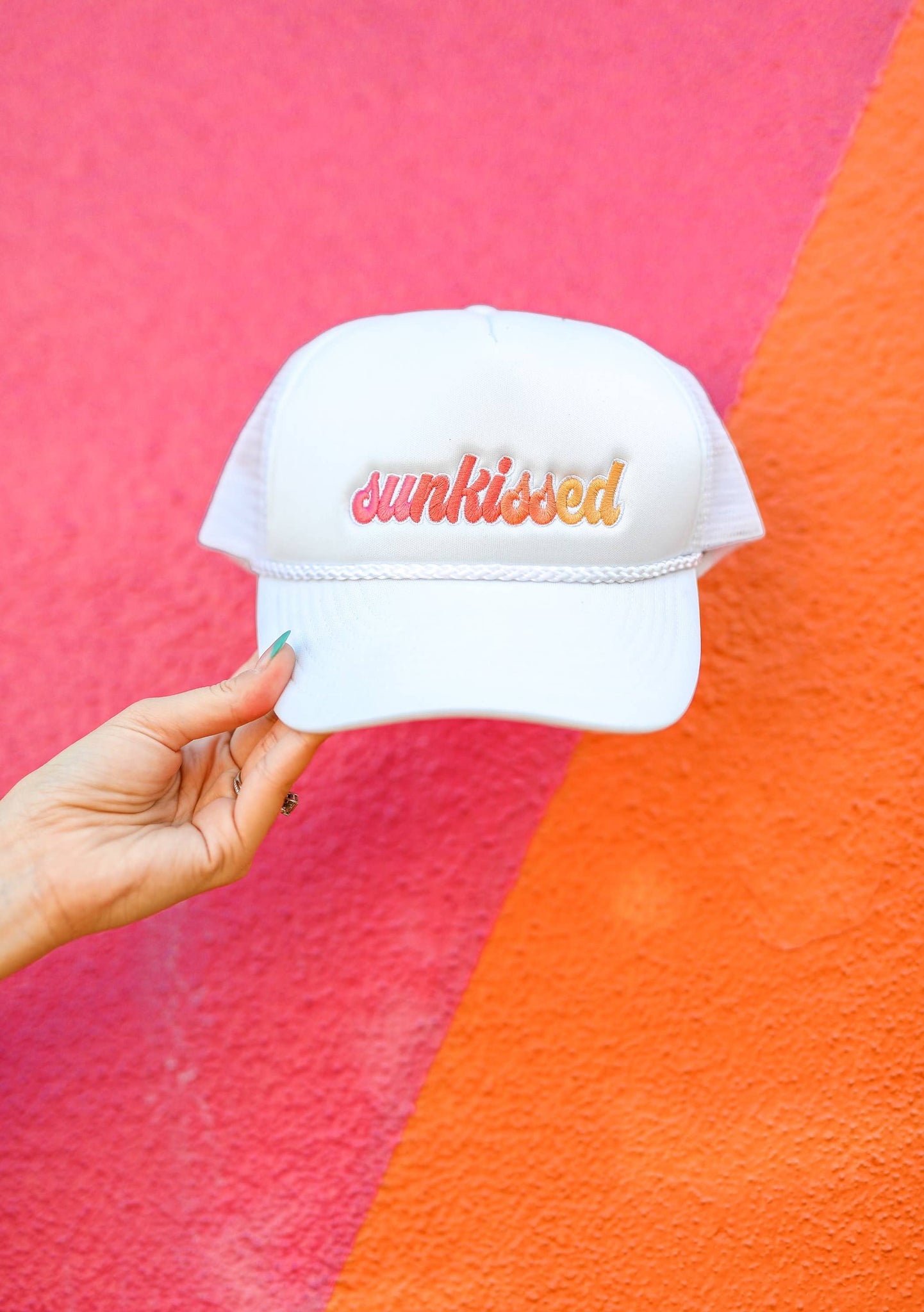 Sunkissed Embroidered - White Trucker Hat