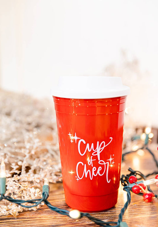 Cup of Cheer Tumbler - Holiday Travel Mug - Holiday Tumbler